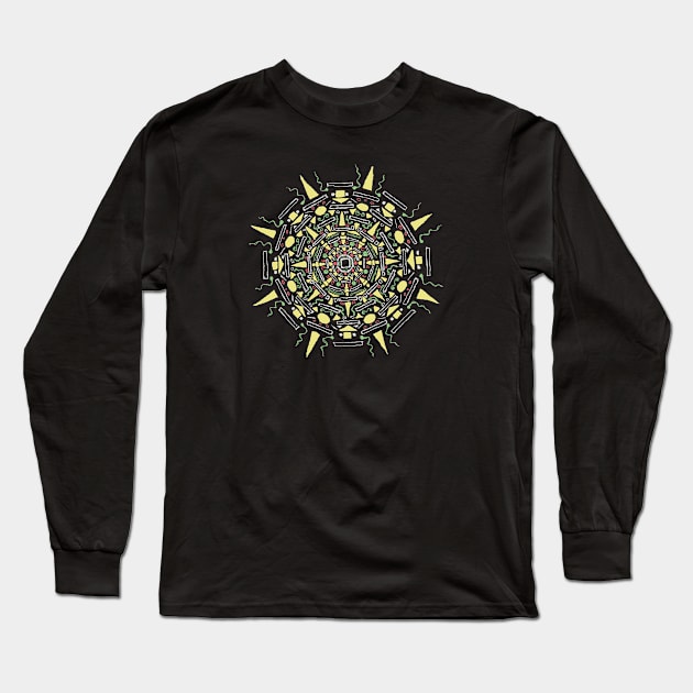 Aztec Mandala Long Sleeve T-Shirt by Nawi